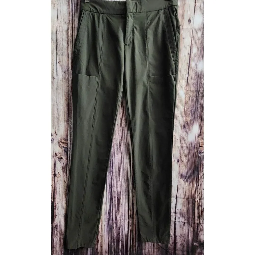Athleta Wander Stash Skinny Hiking Travel Pant In Mountain Olive Green Women's 2